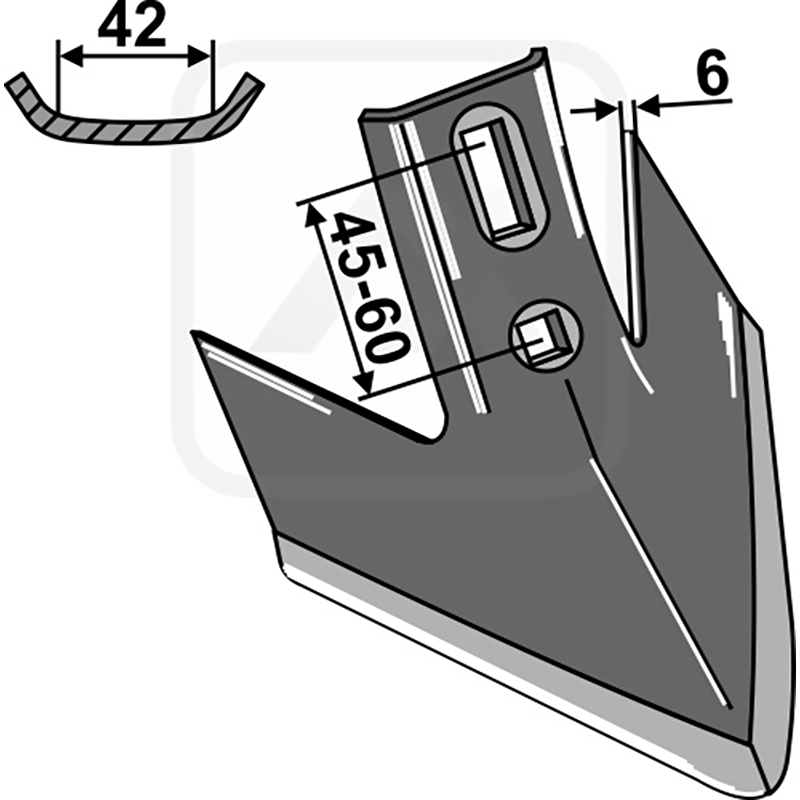 Landwirtschaft Bodenbearbeitung Grubber Schare & Leitbleche Kverneland-Turbo-Schar Kverneland