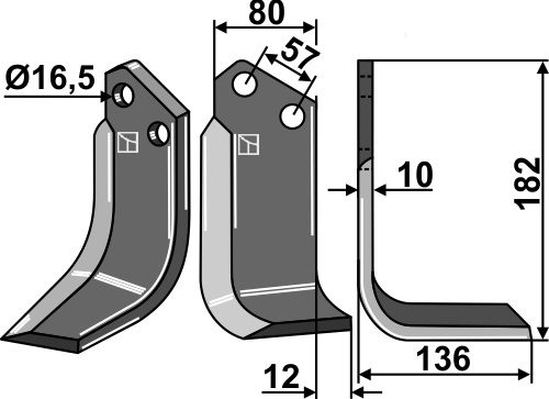 IHOF Fräsmesser 182x80mm, rechts