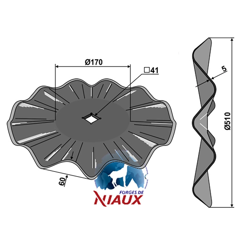 Landwirtschaft Bodenbearbeitung Scheibeneggen Scheibe gewellt Niaux