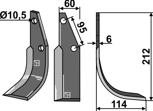 IHOF Fräsmesser 212x60mm, rechts
