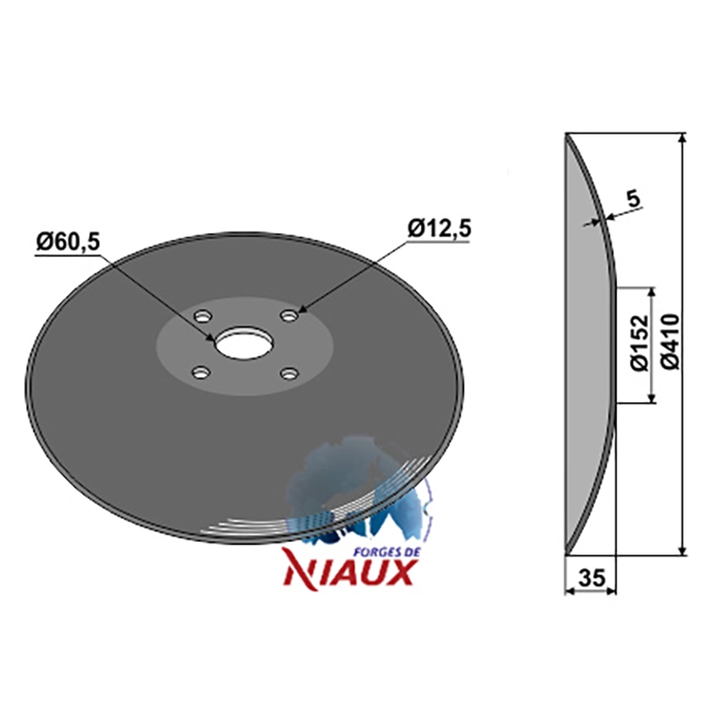 Landwirtschaft Bodenbearbeitung Scheibeneggen Scheibe mit flachem Ansatz glatt Niaux