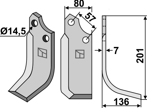 IHOF Fräsmesser 201x80mm, rechts