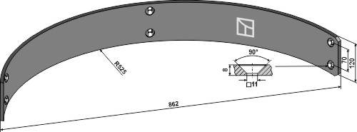 IHOF Leitblech 862mm