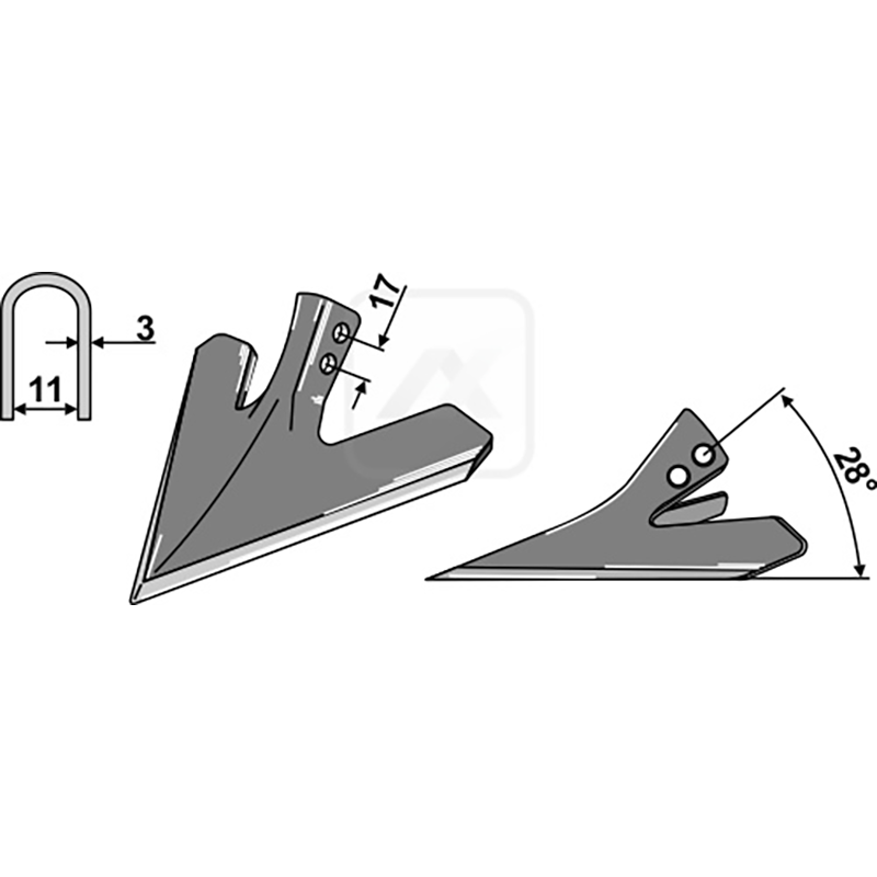 Landwirtschaft Bodenbearbeitung Grubber Schare & Leitbleche Hackschar Rau|Heywang