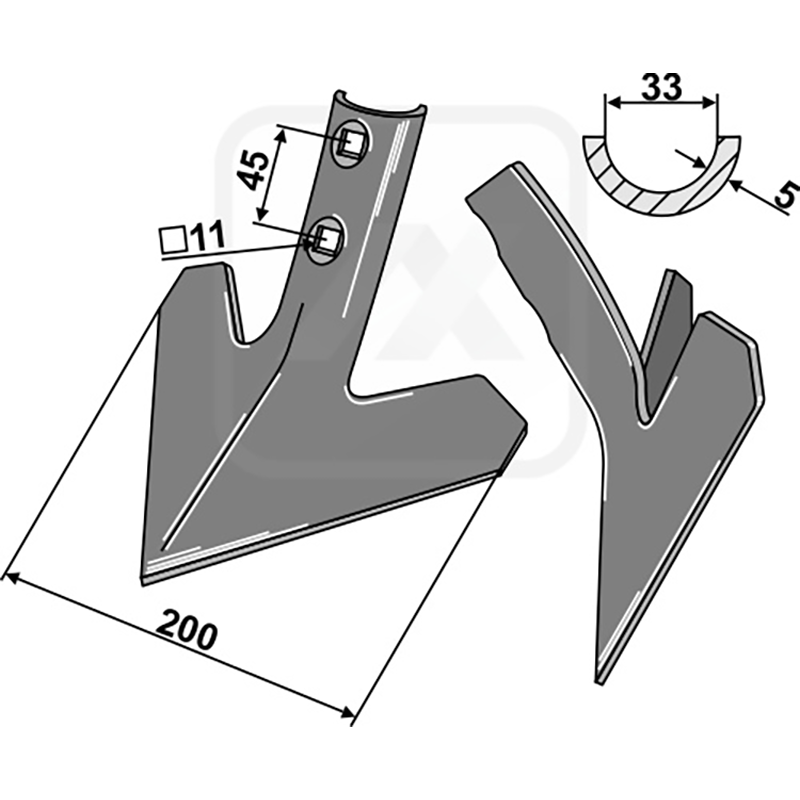 Landwirtschaft Bodenbearbeitung Grubber Schare & Leitbleche Gänsefussschar Köckerling Allrounder