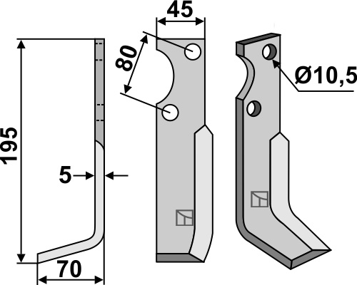 IHOF Fräsmesser 195x45mm, links