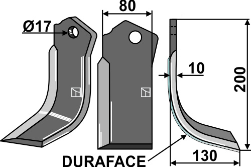 IHOF Fräsmesser DURAFACE 200x80mm, rechts