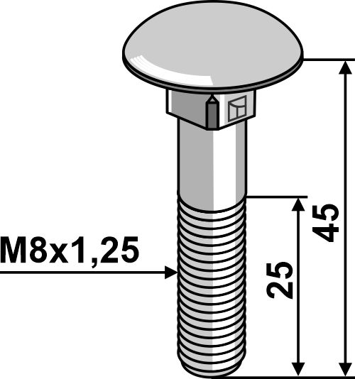 IHOF Flachrundschraube M8x1,25x45 verzinkt ohne Mutter