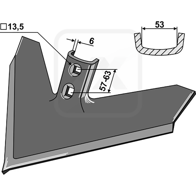 Landwirtschaft Bodenbearbeitung Grubber Schare & Leitbleche Gänsefussschar 460 x 6 John Deere|Case IH