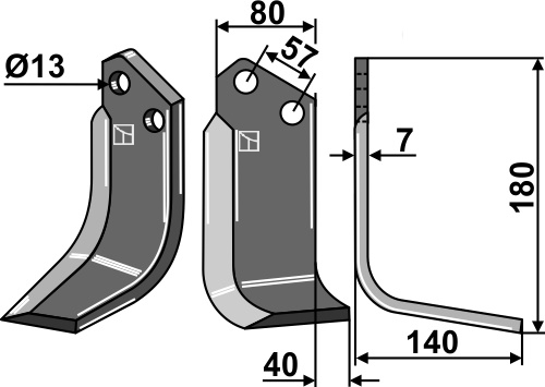 IHOF Fräsmesser 180x80mm, rechts