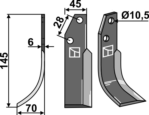 IHOF Fräsmesser 145x45mm, links