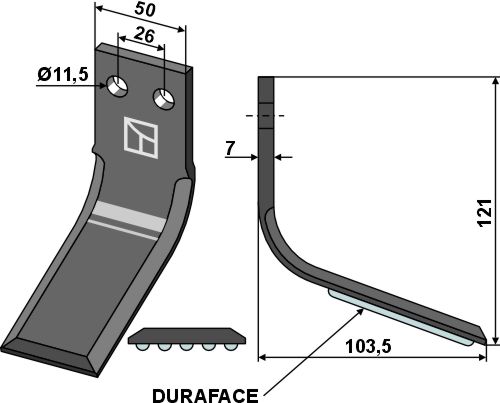 IHOF Hackmesser DURAFACE 121x50mm