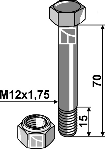 IHOF Abscherschraube M12 mit Sicherungsmutter