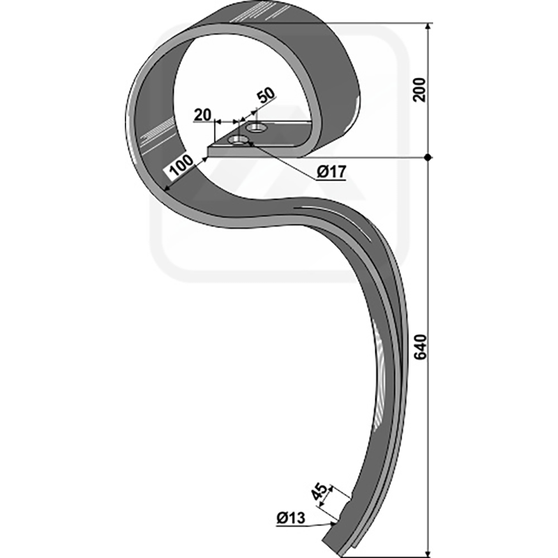 Landwirtschaft Bodenbearbeitung Grubber Schare & Leitbleche Grossfederzinken ''Atlas'' ohne Schar 