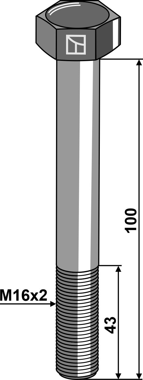 IHOF Sechskantschraube M16x2x100 ohne Mutter