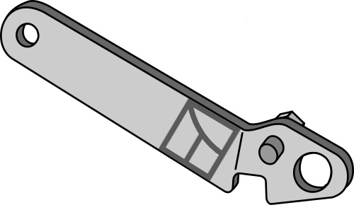 IHOF Hebel links, seitlicher Anbau