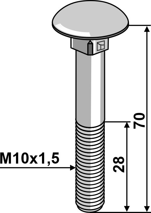 IHOF Flachrundschraube M10x1,50x70 verzinkt ohne Mutter