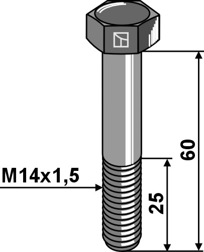 IHOF Sechskantschraube mit Feingewinde - M14x1,5x60 - 12.9