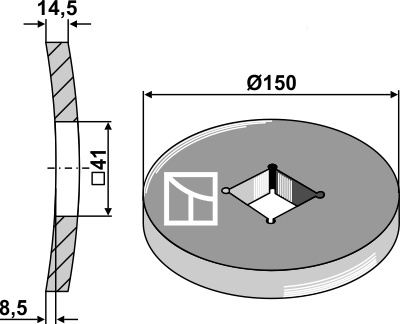 IHOF Vorschweißring für 36x36 und 40x40 Vierkantwellen