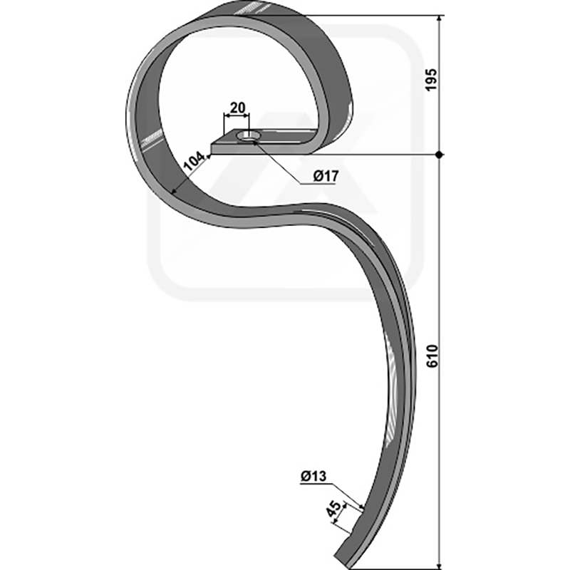 Landwirtschaft Bodenbearbeitung Grubber Schare & Leitbleche Grossfederzinken ''Mammuth'' ohne Schar 