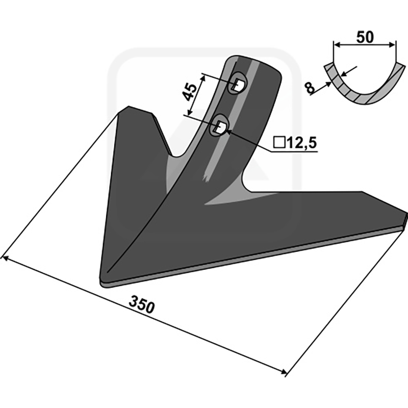 Landwirtschaft Bodenbearbeitung Grubber Schare & Leitbleche Gänsefussschar 350mm