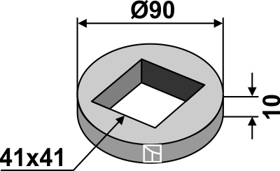 IHOF Vorschweißring für 40x40 Vierkantwellen