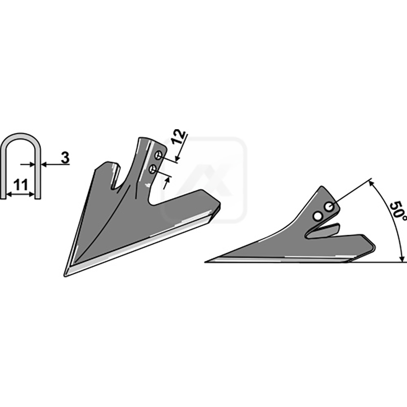 Landwirtschaft Bodenbearbeitung Grubber Schare & Leitbleche Hackschar Fendt|Stoll