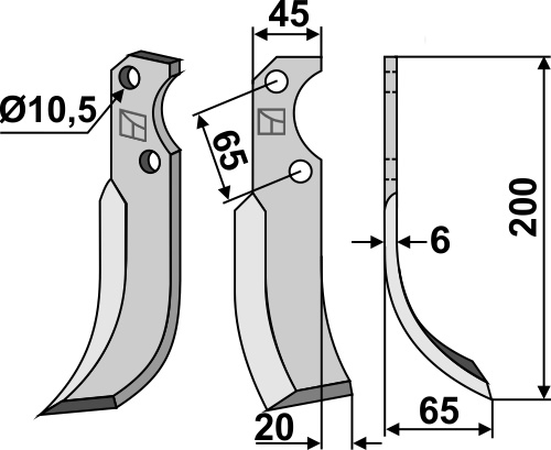 IHOF Fräsmesser 200x45mm, rechts
