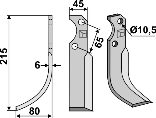 IHOF Fräsmesser 215x45mm, links