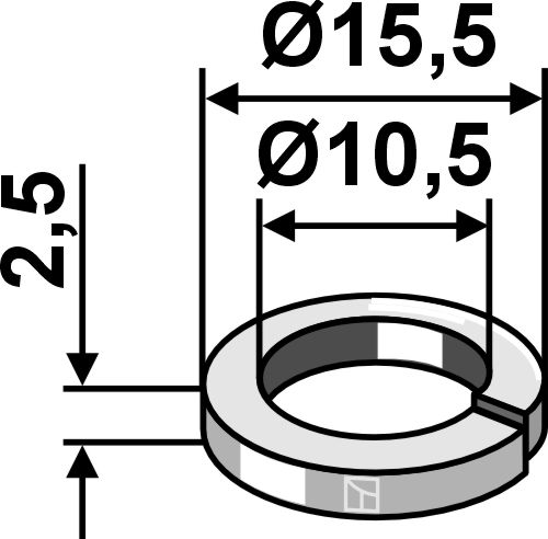 IHOF Federring Ø15,5x2,5xØ10,5 - DIN7980 (A4) A10