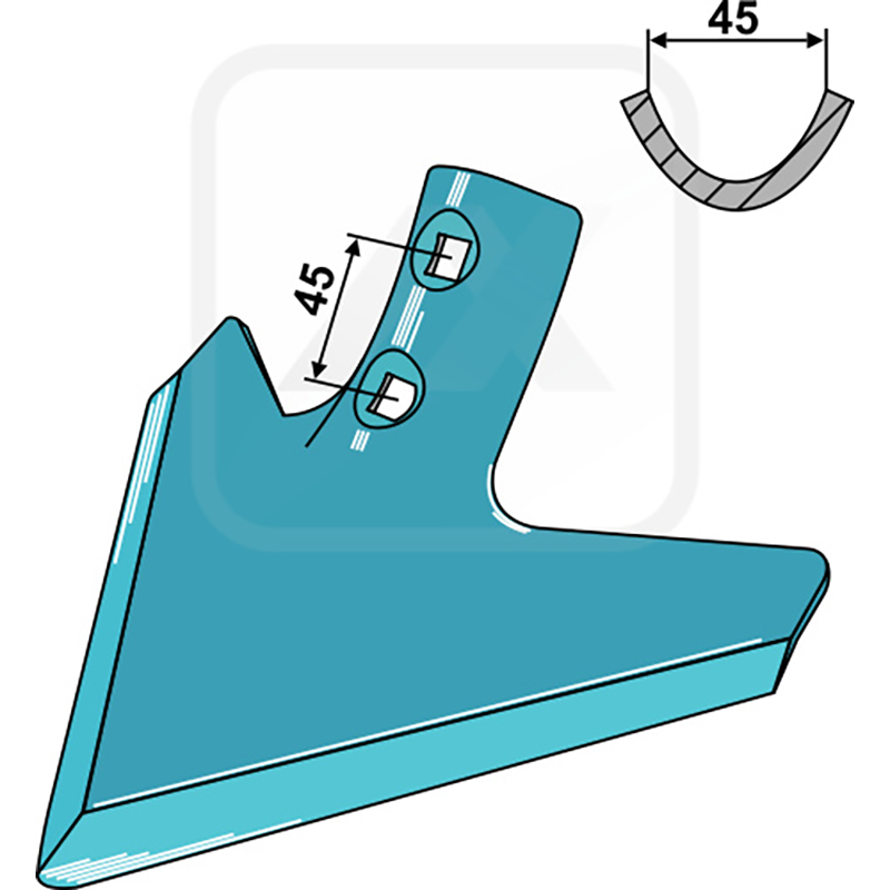 Landwirtschaft Bodenbearbeitung Grubber Schare & Leitbleche Schar K30 - 8 mm Double_Record|Kongskilde|HE-VA