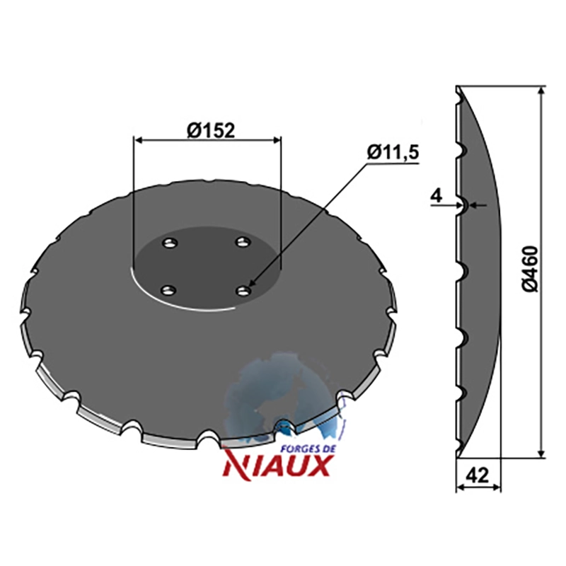 Landwirtschaft Bodenbearbeitung Scheibeneggen Scheibe mit flachem Ansatz gezackt Amazone / BBG|Niaux