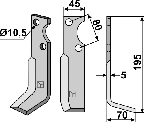 IHOF Fräsmesser 195x45mm, rechts