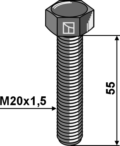 IHOF Sechskantschraube mit Feingewinde - M20x1,5X55 - 10.9