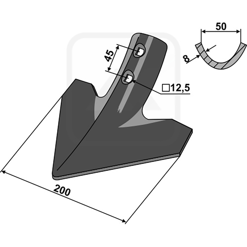 Landwirtschaft Bodenbearbeitung Grubber Schare & Leitbleche Gänsefussschar 200mm