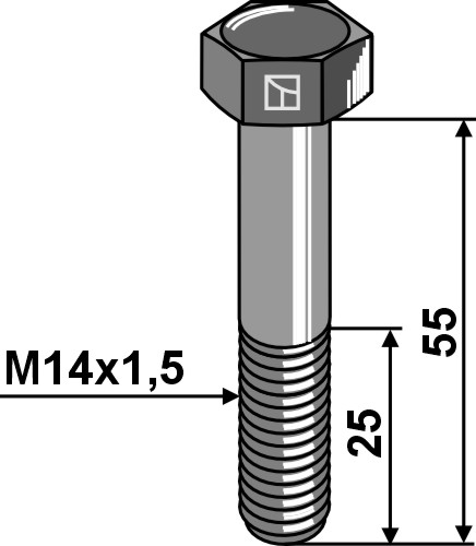 IHOF Sechskantschraube mit Feingewinde - M14x1,5x55 - 12.9