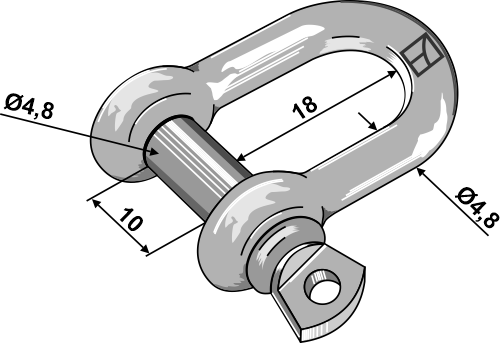 IHOF Gerader Schäkel 4,8mm - verzinkt