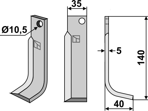 IHOF Fräsmesser 140x35mm, rechts