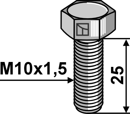 IHOF Sechskantschraube M10x1,5x25 ohne Mutter - Verzinkt