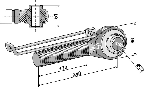 IHOF Spindel M42x3 - 170