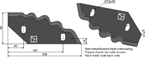 IHOF Futtermischwagenmesser - Hartmetallbeschichtet - rechts