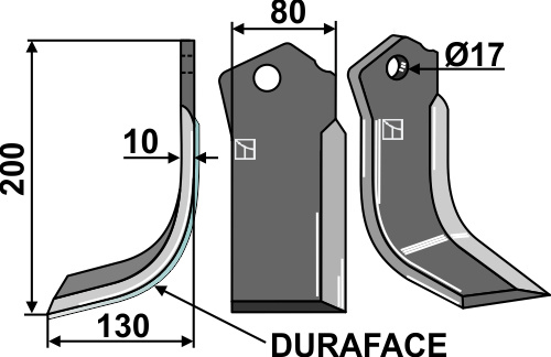 IHOF Fräsmesser DURAFACE 200x80mm, links