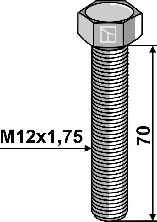 IHOF Sechskantschraube M12x1,75x70 ohne Mutter
