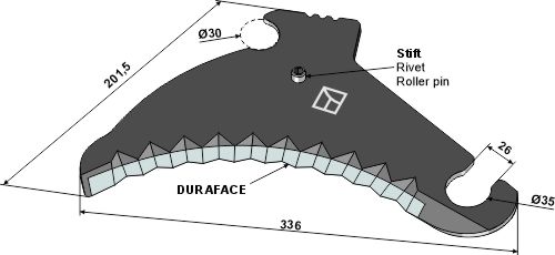 IHOF Rundballenmesser 336mm - DURAFACE
