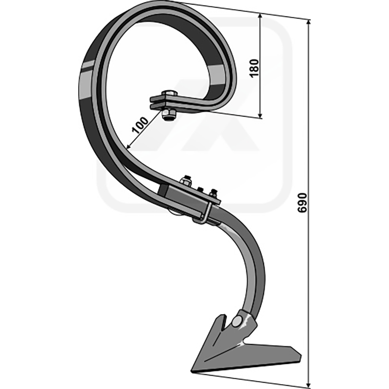 Landwirtschaft Bodenbearbeitung Grubber Schare & Leitbleche Grossfederzinken mit Schar Farmet