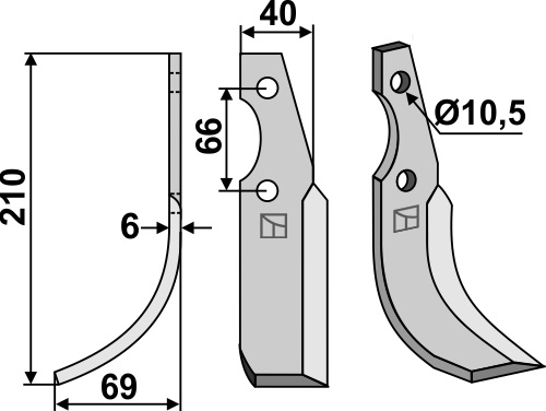 IHOF Fräsmesser 210x40mm, links