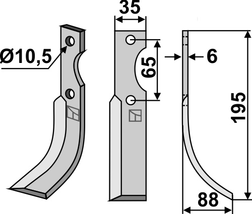 IHOF Fräsmesser 195x35mm, rechts