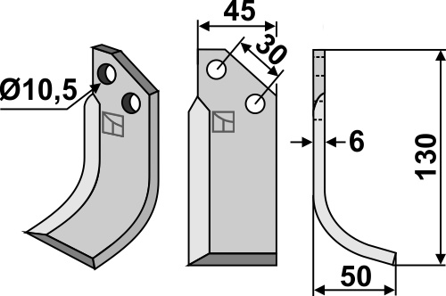 IHOF Fräsmesser 130x45mm, rechts