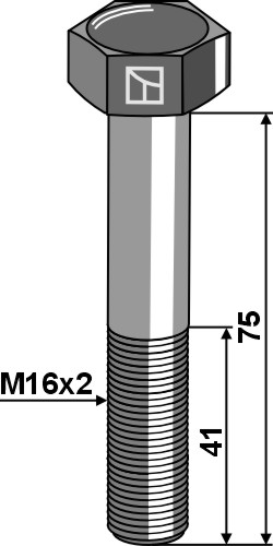 IHOF Sechskantschraube M16x2x75 ohne Mutter