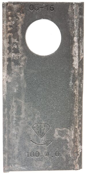 Kramp Mähmesser links 100x48x4 mm, Bohrung Ø 21 mm, geeignet für Pöttinger, 25er-Packung 434977KR